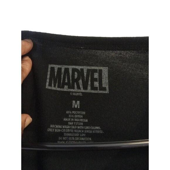 Marvel Deadpool Girls Juniors T-Shirt  Classic Black Red Deadpool Logo - Picture 4 of 5